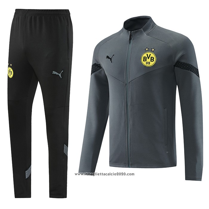 Tuta da Track Giacca Borussia Dortmund 2022-2023 Grigio
